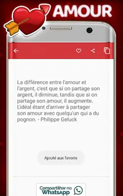 Les meilleures SMS d'amour android App screenshot 2