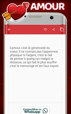 Les meilleures SMS d'amour android App screenshot 3