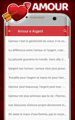 Les meilleures SMS d'amour android App screenshot 4